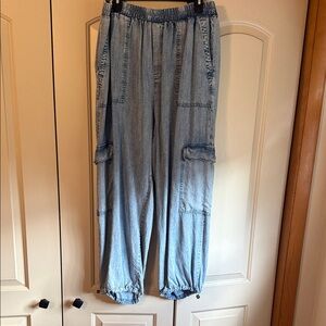 Jane and Delancey Light Blue cargo Jeans